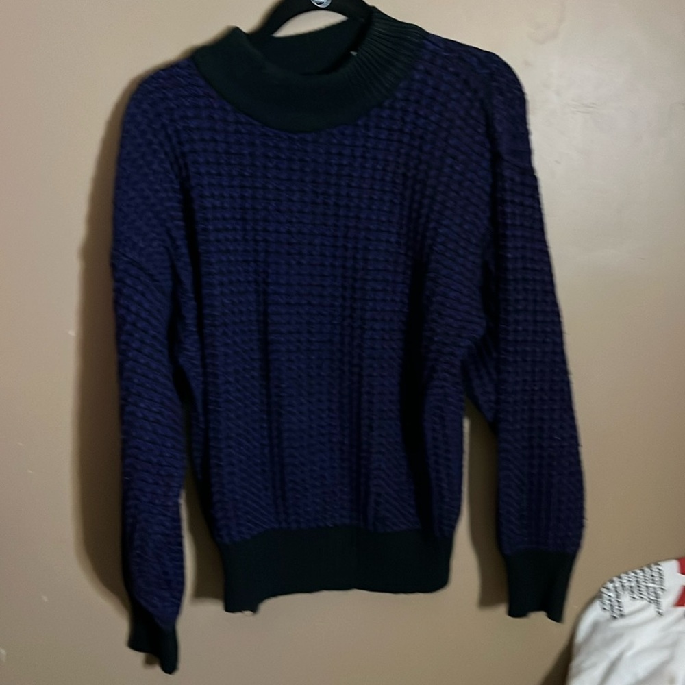 😄90’s waffle knit sweater crew neck drop shoulders